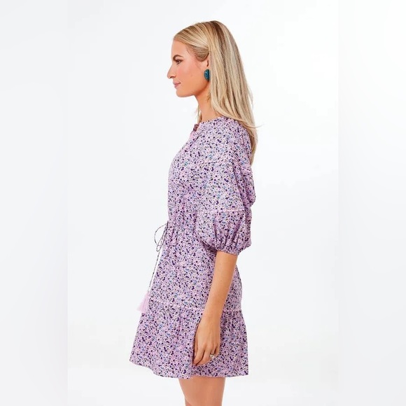 SOLD —-Tuckernuck HYACINTH HOUSE  NWT Purple Floral Matilda Dress med - Picture 12 of 14
